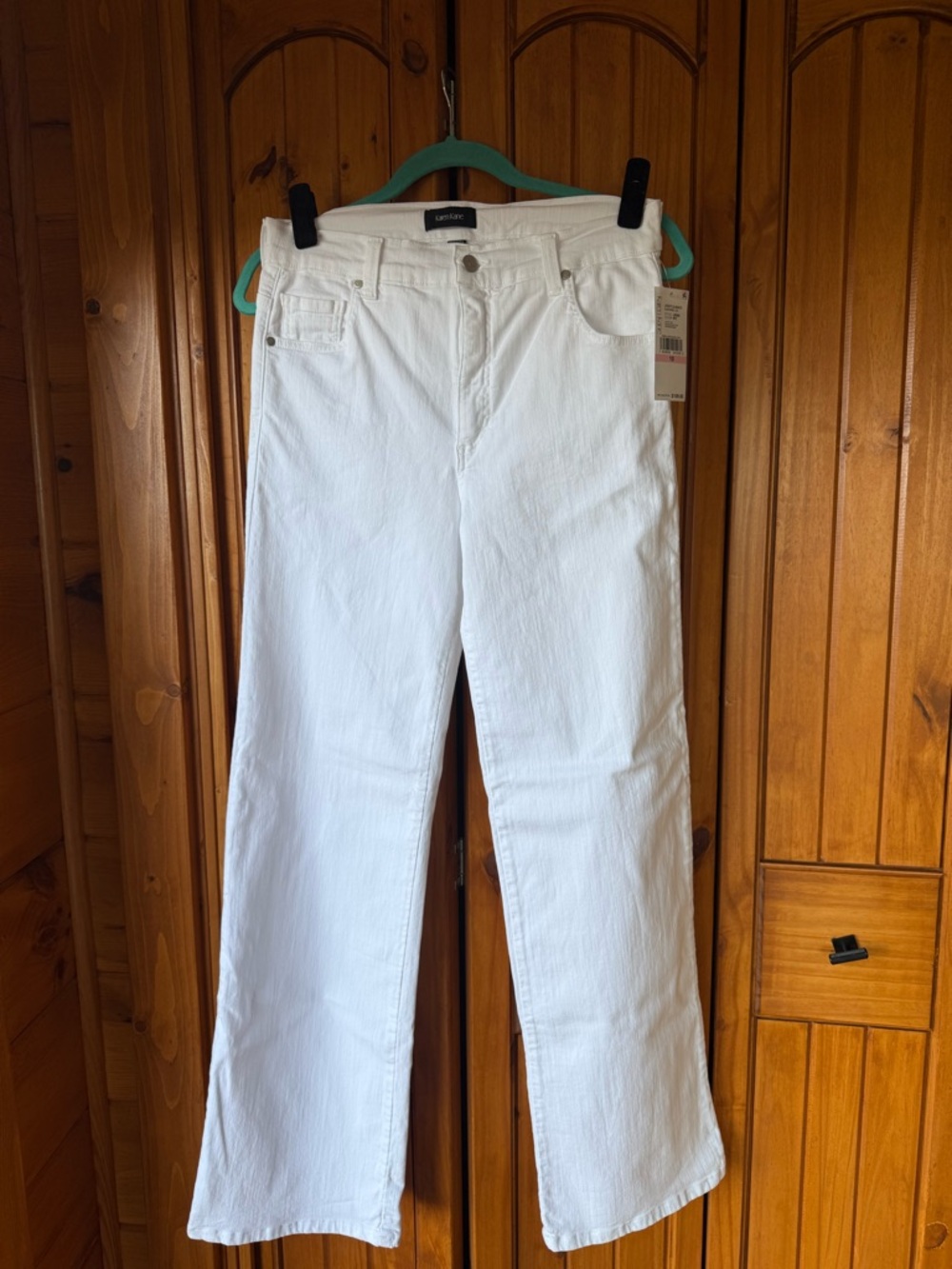 Karen Kane White Straight-Leg Jeans